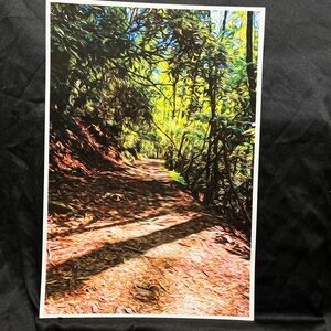 Super cool and unique abstract art print with forest path design #abstractart